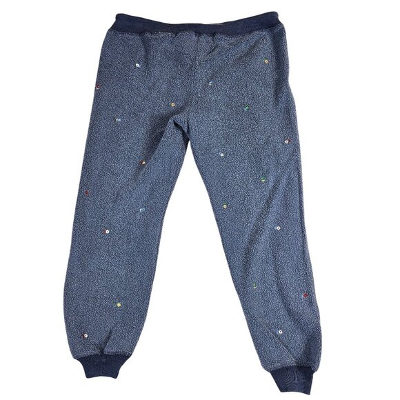 The Great Sherpa Floral Embroidered Cropped Sweatpants Size 0 Blue - Picture 9 of 10